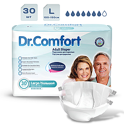 Подгузники для взрослых Dr.Comfort 7 капель размер L (100-150см), 30шт