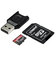 Карта памяти MicroSD, Kingston Canvas React Plus, 128GB, MLPMR2/128GB, UHS-II, R285/W165 + USB Adapter