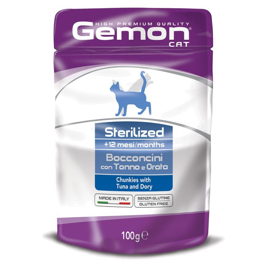 Gemon Cat Корм для стерилиз. кошек Тунец и дори в желе