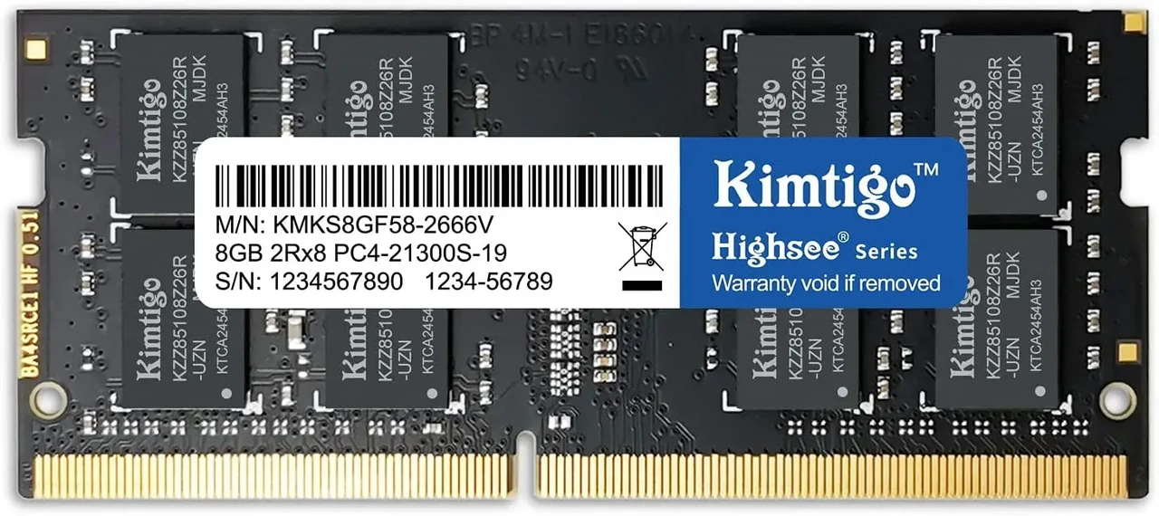 Модуль памяти для ноутбука Kimtigo KMKS 2666 8GB, DDR4 SO-DIMM, 8Gb, 2666Mhz, CL17
