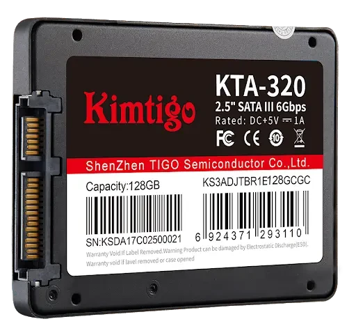 Твердотельный накопитель SSD 128 Gb, SATA 6 Gb/s, Kimtigo KTA-320-128G, 2'5, TLC