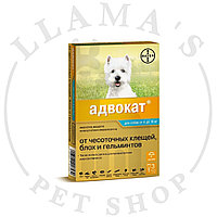 Капли от блох, клещей и гельминтов Адвокат для собак от 4кг до 10кг 1 пипетка