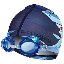 Очки шапка для плавания детские акула