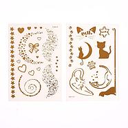 Детские татуировки-переводки, 10×15 см, набор 2 листа, золото, «Котики, сердца и звёзды», фото 2