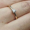 Золотое кольцо с бриллиантом 0.15Сt SI2/L G-Cut, фото 8