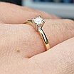Золотое кольцо с бриллиантом 0.17Сt SI2/K G-Cut, фото 4