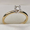 Золотое кольцо с бриллиантом 0.17Сt SI2/K G-Cut, фото 6