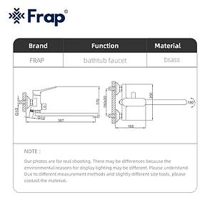 FRAP F2262 Смеситель для ванны дл. излив черный 35 мм, фото 2