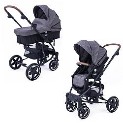 Коляска трансформер Emily Dark Grey+Black Tomix