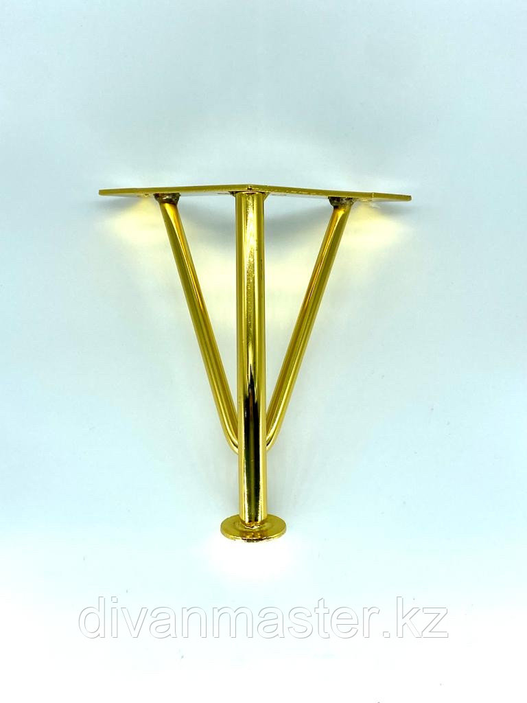 Ножка стальная, для диванов и кресел, золото 15 см, фото 1