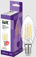 Лампа светодиодная CT35 свеча витая прозрачная 7Вт 230В 4000К E14 серия 360° IEK