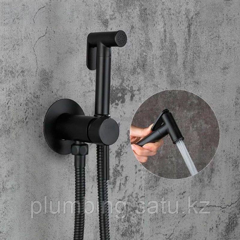 Гигиенический душ Frap F7505-6 со смесителем, черный матовый - фото 2 - id-p102936389