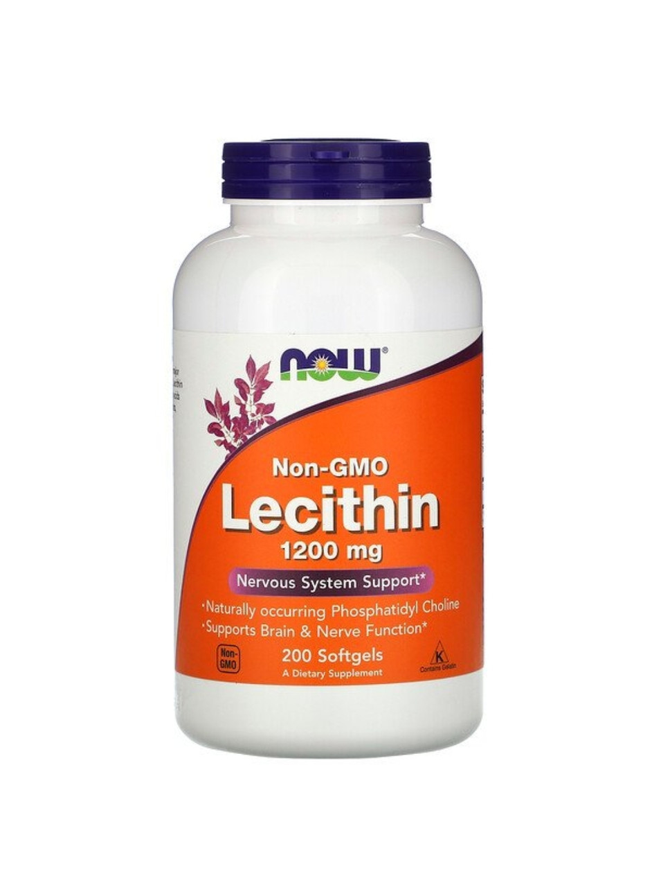 Now foods Лецитин без ГМО, 1200 мг, 200 капсул - фото 1 - id-p102936988