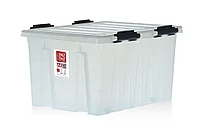 Контейнер с крышкой и клипсами на роликах 740х564х400мм