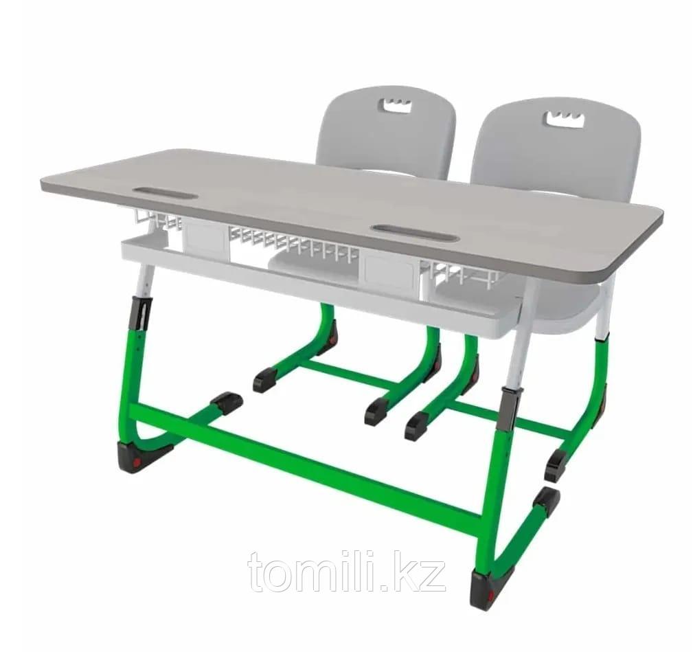 Парта школьная 2-х местная с двумя стульями (id 102970479)