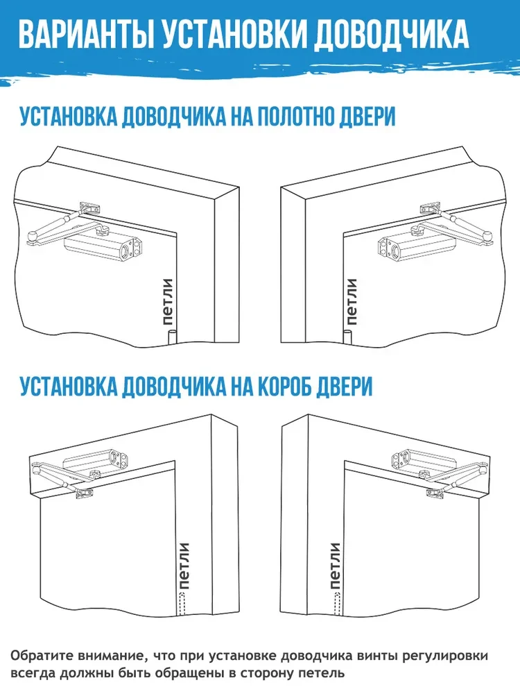 Доводчик дверной морозостойкий НОРА-М URBOnization 520, от 15 до 60 кг Графит - фото 5 - id-p102981470