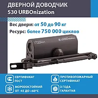 Доводчик дверной морозостойкий НОРА-М URBOnization 530, от 50 до 90 кг Графит