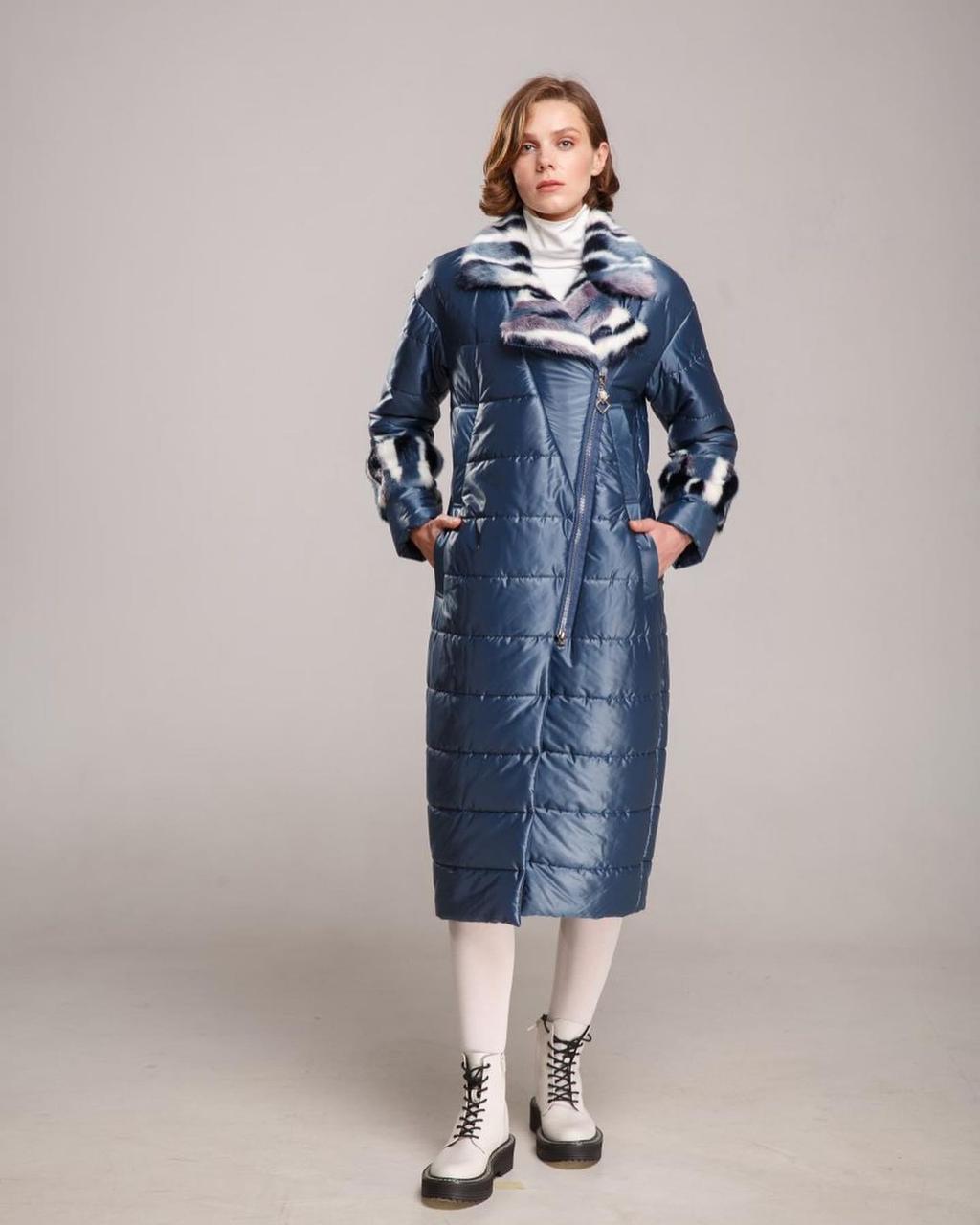 Зимнее пальто с эко мехом Alberto Bini производство Италия