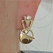 Золотой набор с бриллиантами (кольцо 0.12Ct SI2/I, VG-Cut 17р, серьги 0.24Ct SI1-SI2/H, VG-Cut ), фото 3