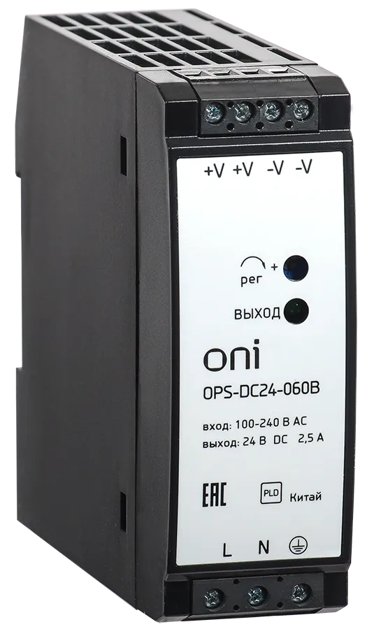 Блок питания промышленный OPS 230/24V AC/DC 2.5А 60Вт ONI, фото 1