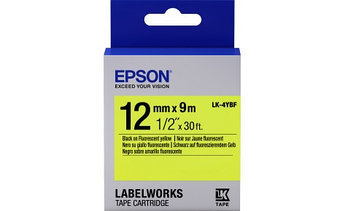 Лента Epson Label Cartridge Fluorescent LK-4YBF Black/Yellow 12mm (9m)