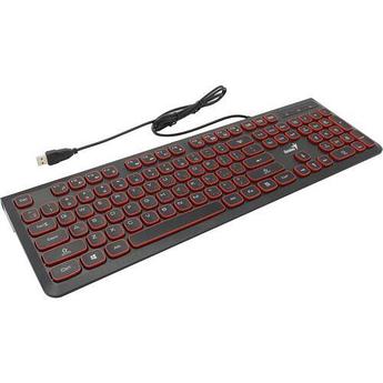 Клавиатура проводная Genius SlimStar 260 USB, RU BlK+RED Genius 31310013408