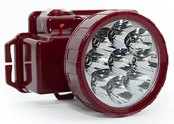 Налобный светодиодный, перезаряжаемый фонарь КМ-166 9-LED