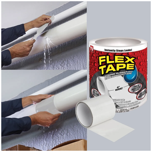 Лента изоляционная Flex tape (Белая) - фото 3 - id-p103032203