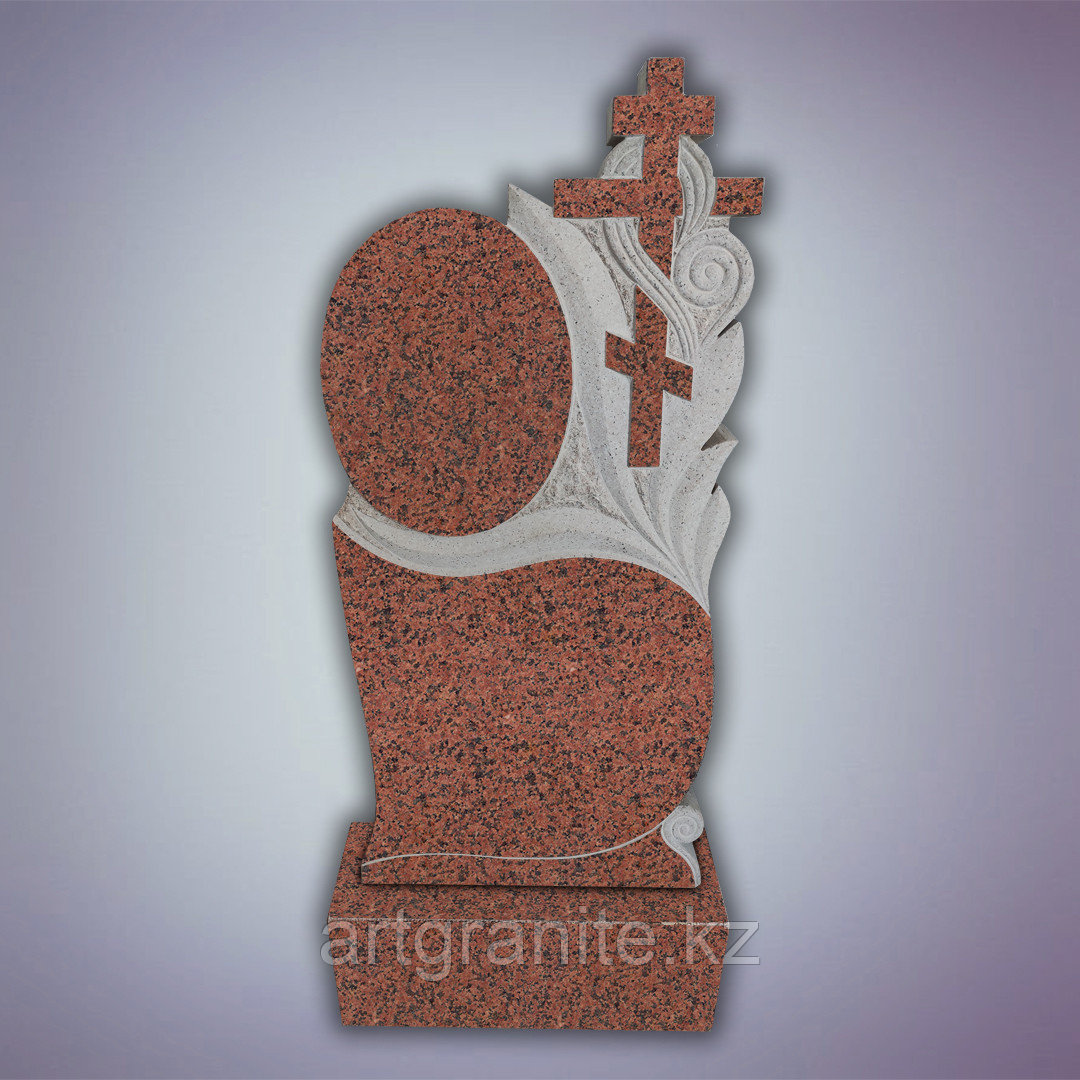 Памятник из Кордайского гранита с крестом - фото 1 - id-p103041794