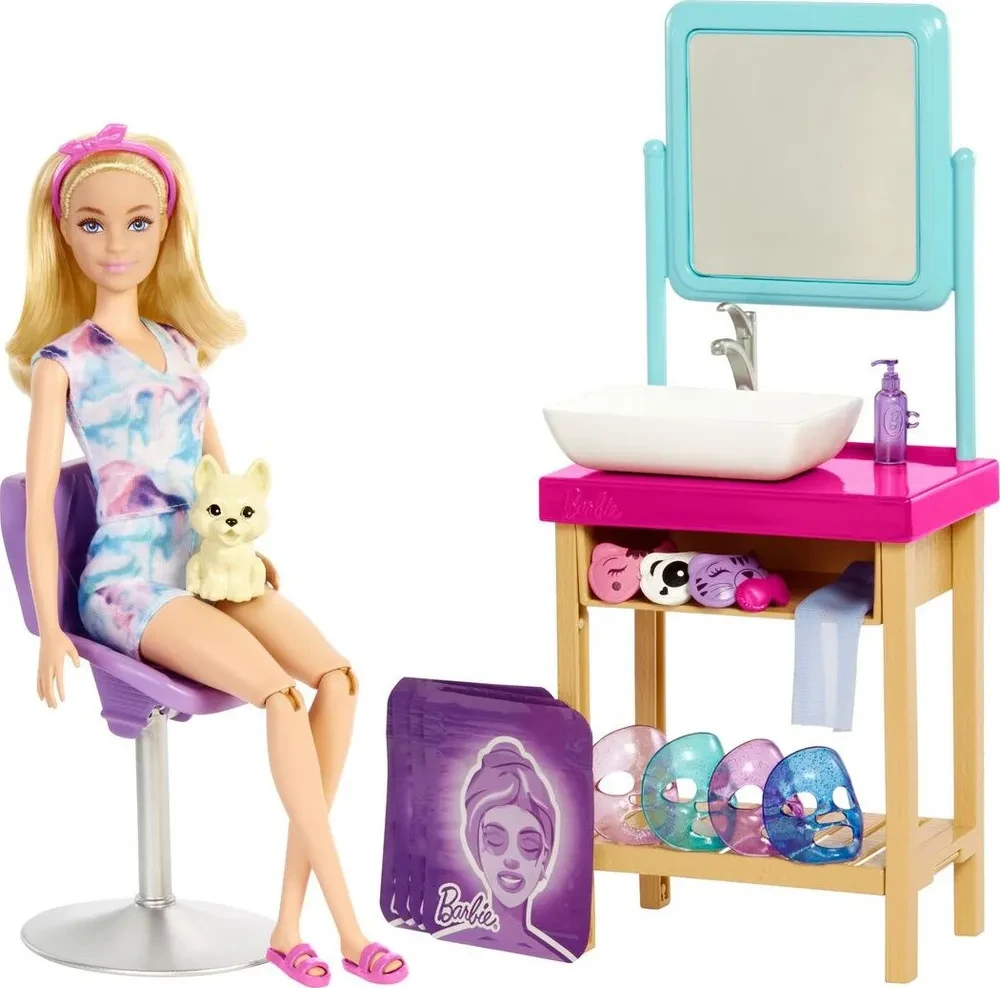 Barbie Игровой Набор Спа-уход Барби с аксессуарами и масками для лица - фото 2 - id-p102972670