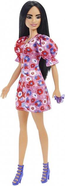 Barbie "Игра с модой" Кукла Барби Брюнетка в цветочном платье #177 в виниловой упаковке