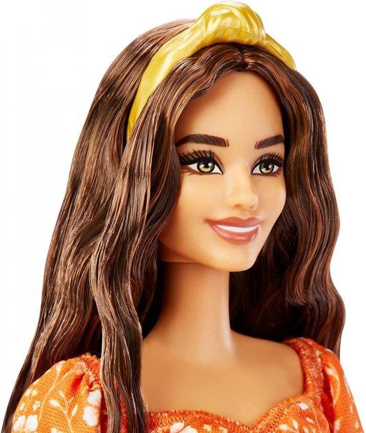 Barbie "Игра с модой" Кукла Барби Шатенка в оранжевом платье с цветами #182 в виниловой упаковке - фото 5 - id-p102972901