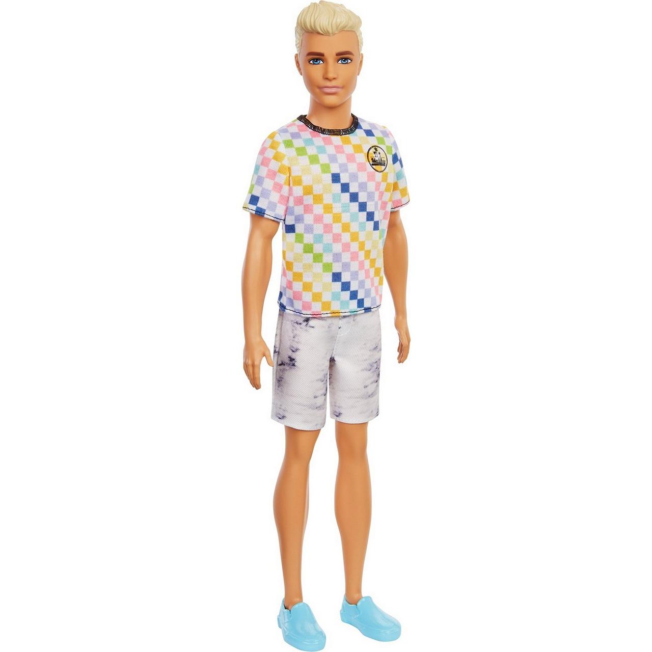 Barbie "Игра с модой" Кукла Кен цветной футболке и белых шортах #174 в виниловой упаковке - фото 2 - id-p102972906