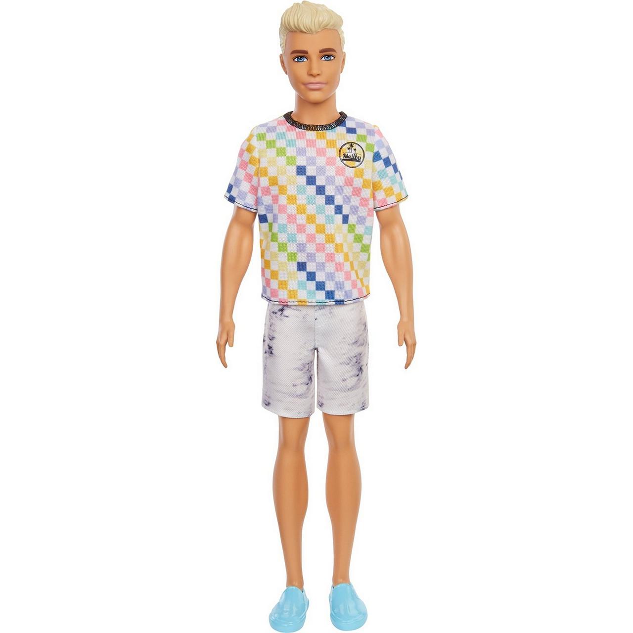 Barbie "Игра с модой" Кукла Кен цветной футболке и белых шортах #174 в виниловой упаковке - фото 4 - id-p102972906