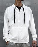 Худи зип бел однотон, фото 2
