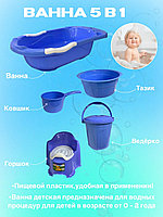 Детская ванночка 5 в 1 голубой