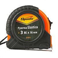 Рулетка Elastica,3 м х 16 мм,обрезиненный корпус Sparta Новинка