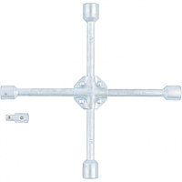 Ключ-крест баллонный, 17 х 19 х 21 х 22 мм, под квадрат 1/2, усиленный, с переходником на 1/2 Stels Новинка