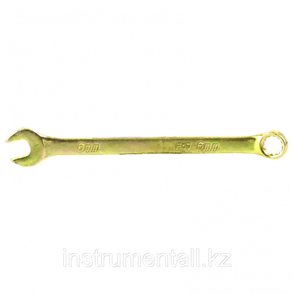 Ключ комбинированный, 6 мм, желтый цинк Сибртех Новинка - фото 1 - id-p103051158