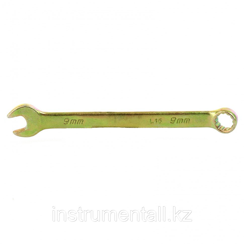 Ключ комбинированный, 9 мм, желтый цинк Сибртех Новинка - фото 1 - id-p103051161