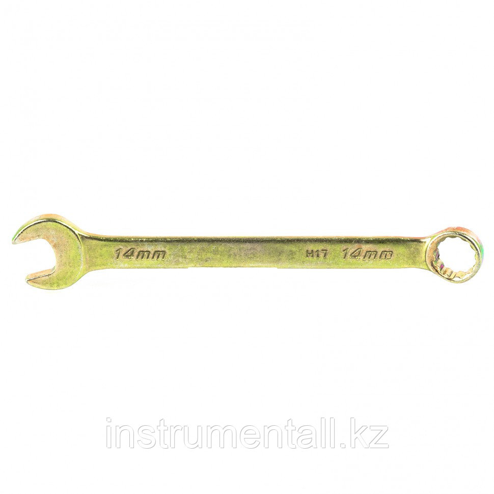 Ключ комбинированный, 14 мм, желтый цинк Сибртех Новинка - фото 1 - id-p103051166