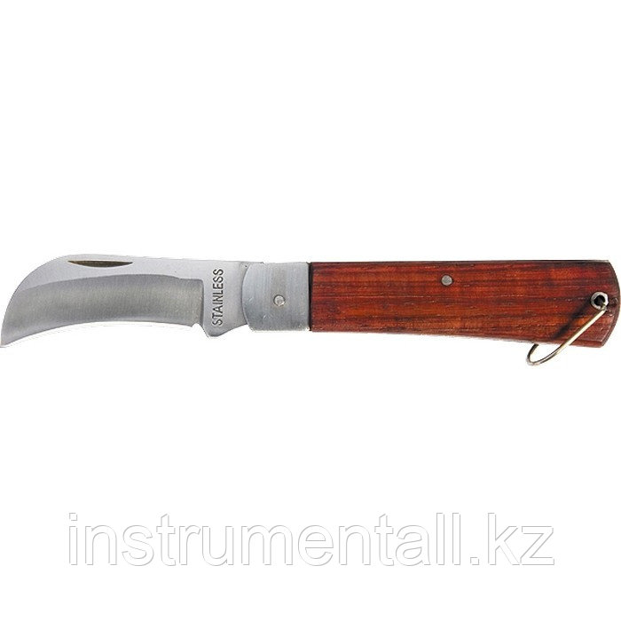 Нож складной, 200 мм, загнутое лезвие, деревянная ручка Sparta Новинка - фото 1 - id-p103053143