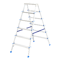 Стремянка двусторонняя 6 ступеней, алюминиевая, Россия, Сибртех Новинка