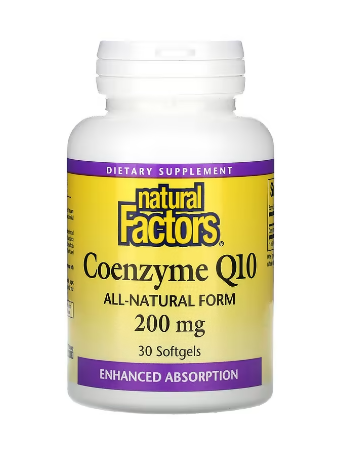 Natural Factors, коэнзим Q10, 200 мг, 30 капсул - фото 1 - id-p103059638