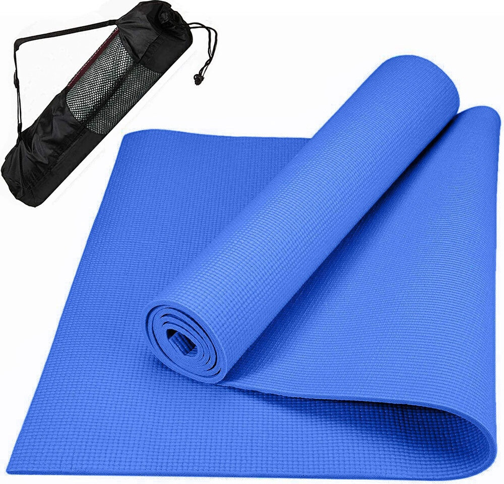 Коврики для йоги ART.Fit (61х173х0.6 см) ПВХ, с чехлом Синий