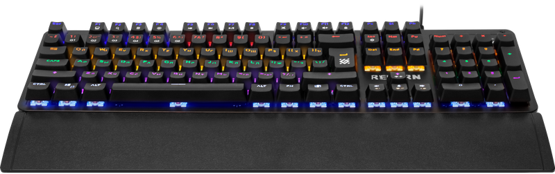 Defender 45165 клавиатура игровая проводная механическая Reborn GK-165DL,anti-ghost,радужная (Черный), USB