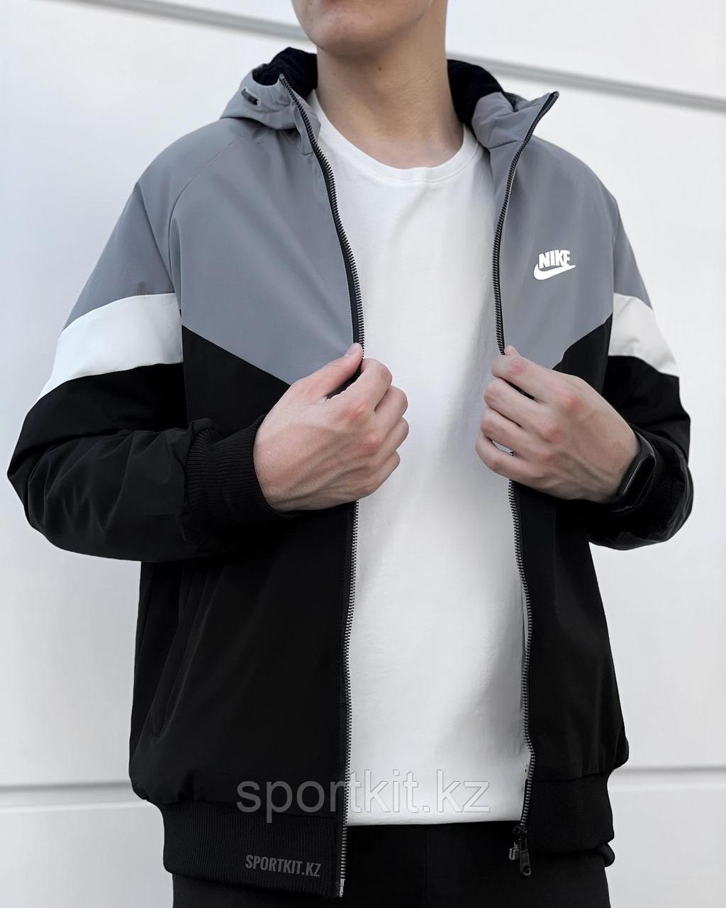 Ветровка Nike 8888 чер сер - фото 2 - id-p103068536