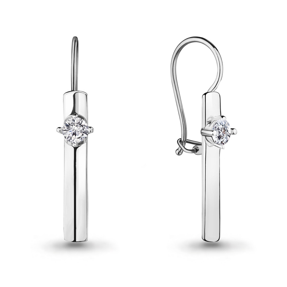 Серьги классические Aquamarine 46814А.5 покрыто родием