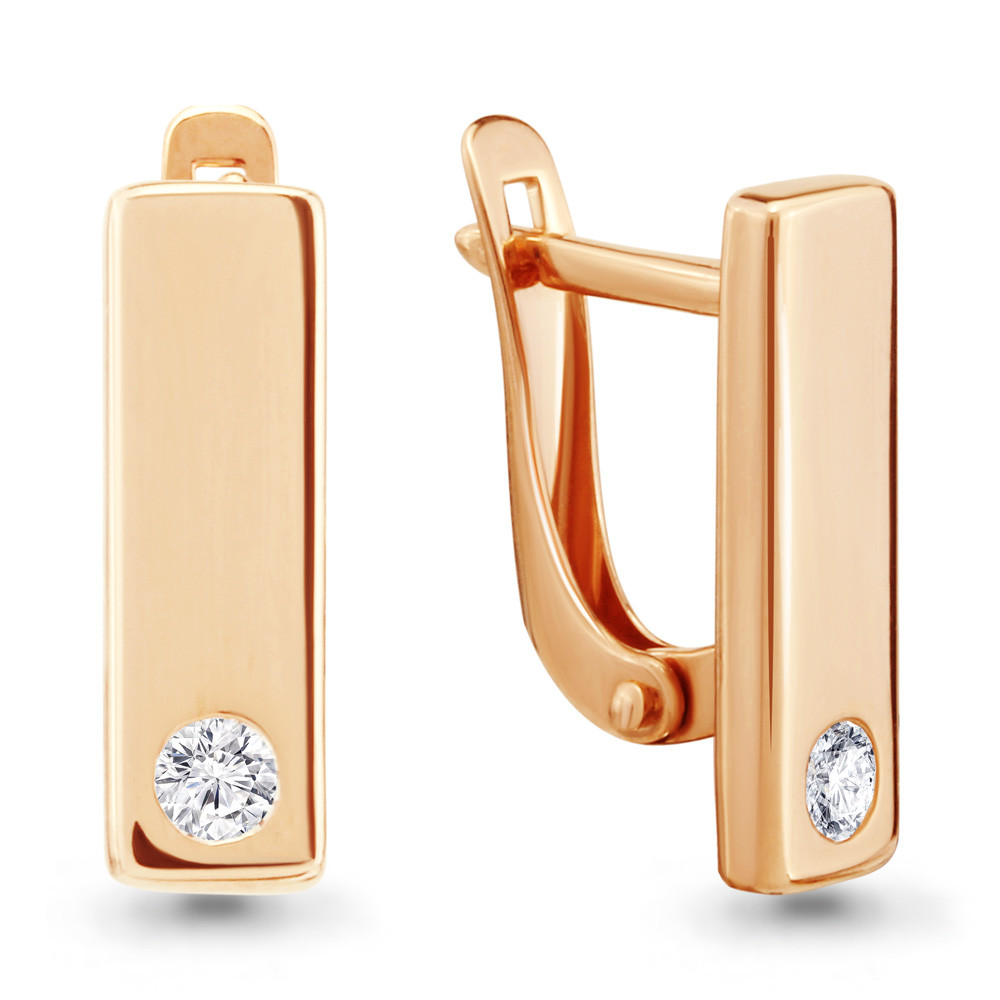 Серьги классические Aquamarine 46463А.6 позолота
