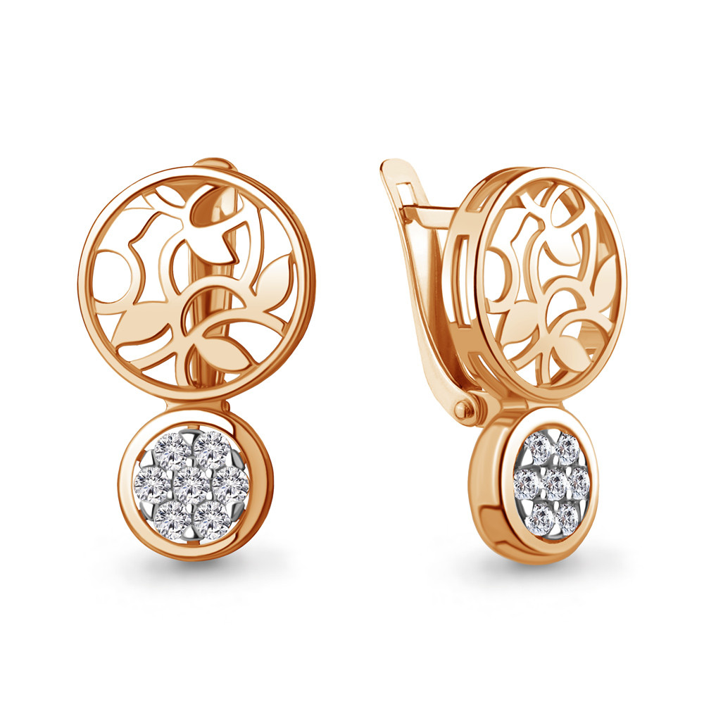 Серьги классические Aquamarine 46960А.6 позолота